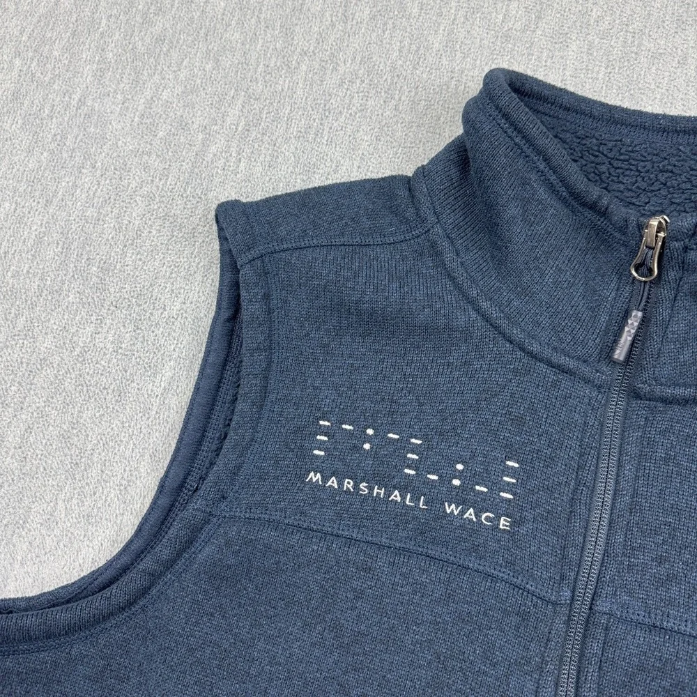 The North Face Sweater Vest Men Medium Blue Fleece Full Zip Outdoors Hiking Logo